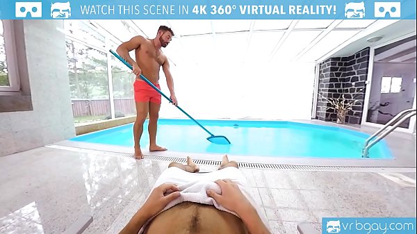 VR Hot Stud Logan Moore fucking at the pool side